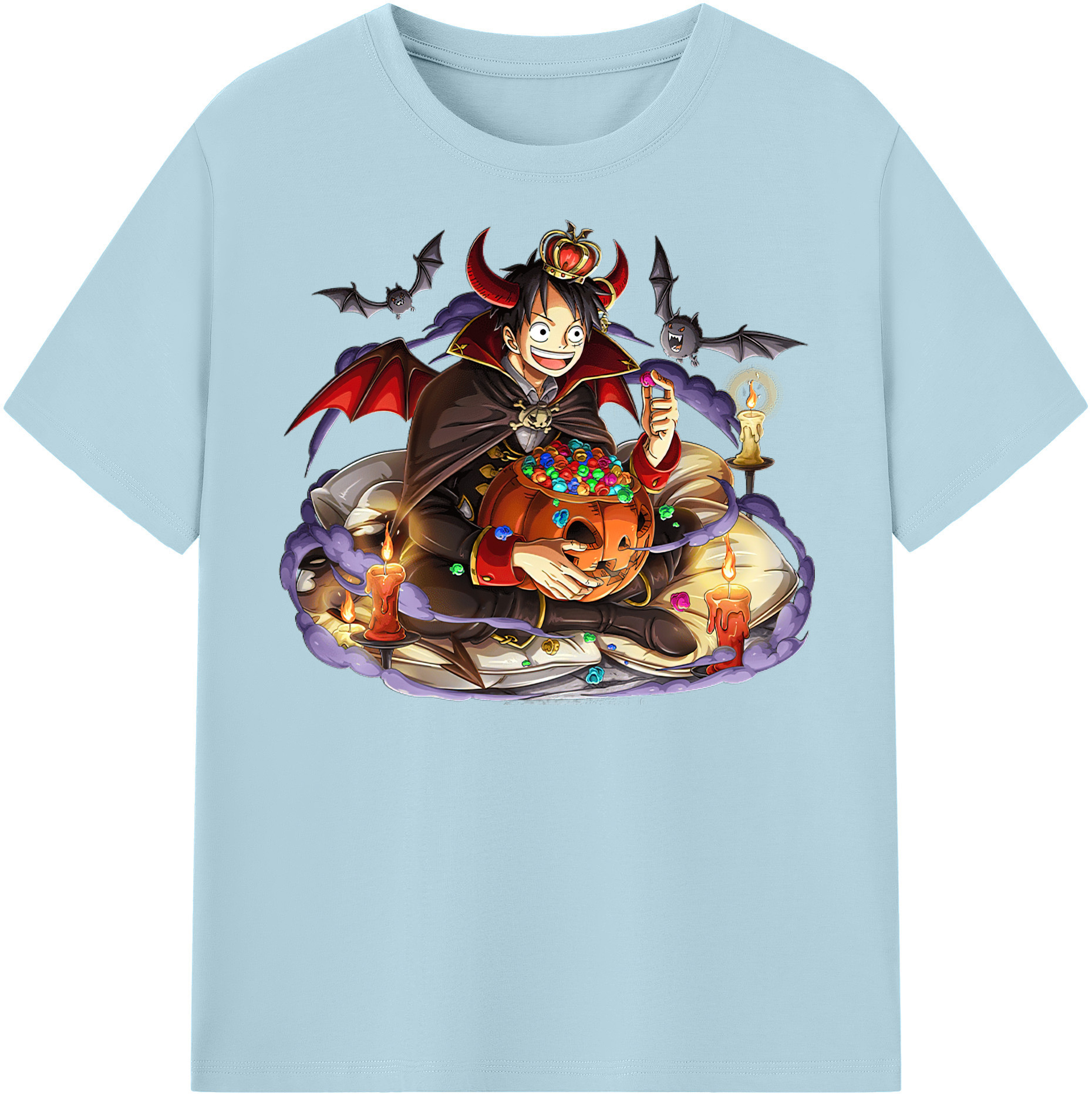 ワンピース モンキー・D・ルフィ ONE PIECE Monkey D. Luffy 綿100％半袖Tシャツ（フロントプリント）